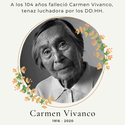 A los 104 años falleció Carmen Vivanco, tenaz luchadora por los DD.HH.