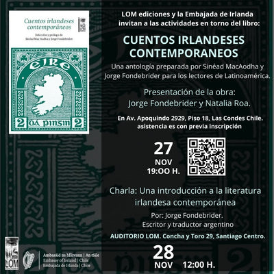 Lanzamiento de la antología “Cuentos irlandeses contemporáneos”