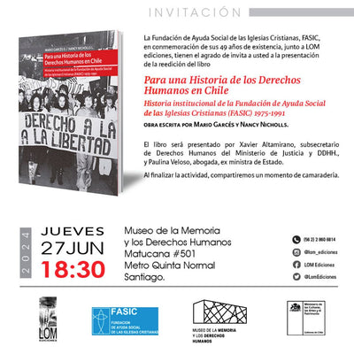 Lanzamiento del libro Para una Historia de los Derechos Humanos en Chile